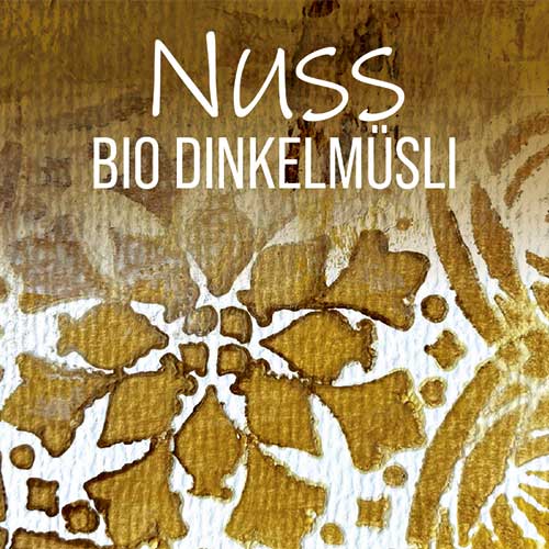 Design für Biohof Fuchsberger Müsli-Etiketten von VOI fesch Künstler Albert Masser